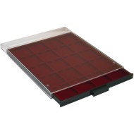 Tava cu 20 locasuri patrate pentru monede de 50x50mm
