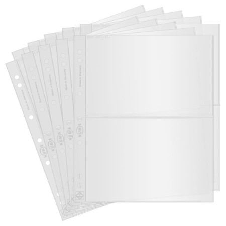 Set folii NUMIS NH02 cu 2 buzunare - pentru bancnote, carti postale Set folii NUMIS NH02 cu 2 buzunare - pentru bancnote, carti postale