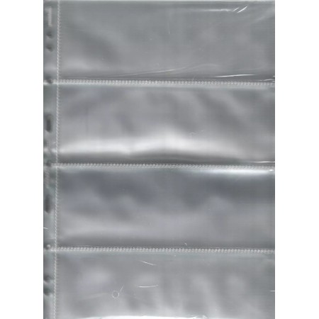 Set 50 folii SH312 cu 4 buzunare, PP, pentru bancnote