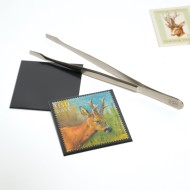 Poșete HAWID pentru timbre 40x26mm, spate negru