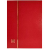 Clasor timbre cu 8 file negre, 16 pagini, seria Basic, coperta rosie