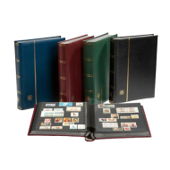 Clasor timbre 32 file negre, 64 pagini, seria Comfort, coperta groasa, căptușita, albastra