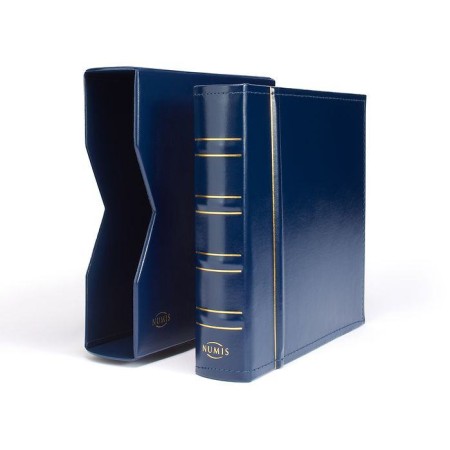 Album monede NUMIS Clasic in etui, cu 5 folii, albastru Album monede NUMIS Clasic in etui, cu 5 folii, albastru