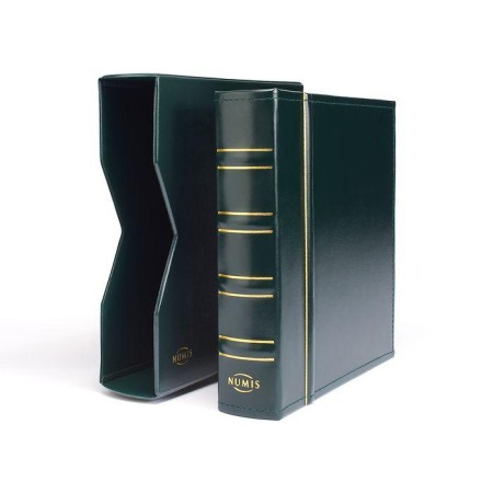 Album monede NUMIS Clasic in etui, cu 5 folii, verde inchis Album monede NUMIS Clasic in etui, cu 5 folii, verde inchis