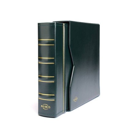 Album monede NUMIS Clasic in etui, cu 5 folii, verde inchis Album monede NUMIS Clasic in etui, cu 5 folii, verde inchis