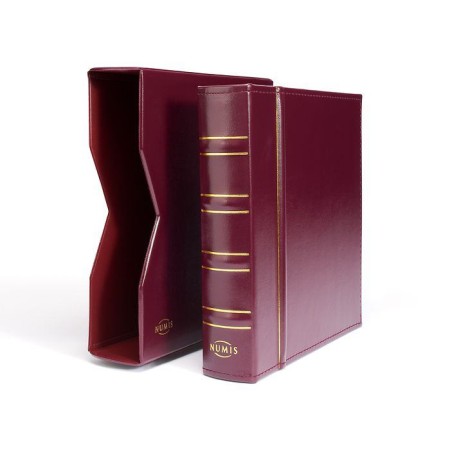 Album monede NUMIS Clasic in etui, cu 5 folii, visiniu Album monede NUMIS Clasic in etui, cu 5 folii, visiniu