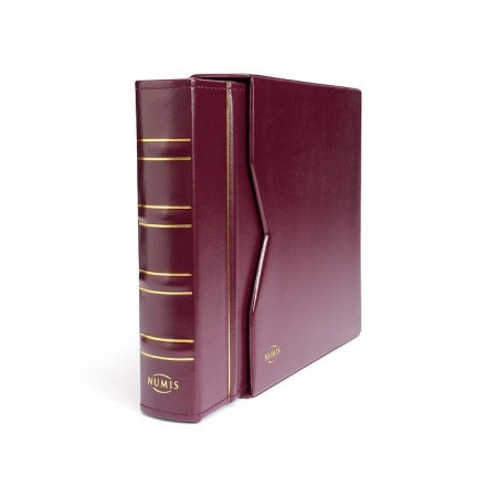Album monede NUMIS Clasic in etui, cu 5 folii, visiniu Album monede NUMIS Clasic in etui, cu 5 folii, visiniu