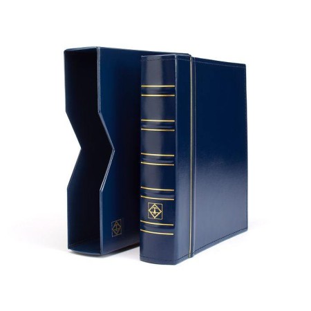 Album monede OPTIMA clasic in etui, cu 10 folii pentru monede, albastru Album monede OPTIMA clasic in etui, cu 10 folii pentru monede, albastru