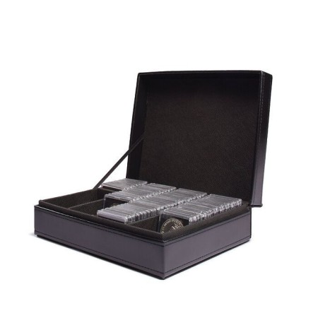 Caseta pentru 100 capsule de monede QUADRUM, negru Caseta pentru 100 capsule de monede QUADRUM, negru