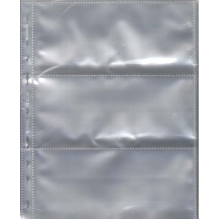 Set 50 folii SH252 cu 3 buzunare, PP, pentru bancnote Set 50 folii SH252 cu 3 buzunare, PP, pentru bancnote
