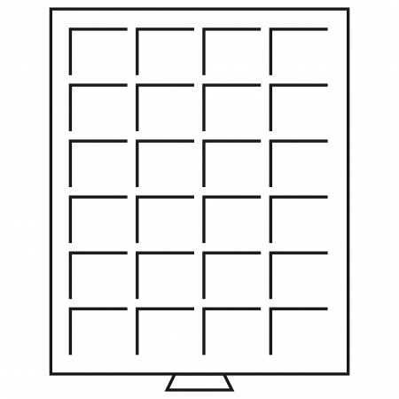 Tava cu 24 locasuri patrate pentru monede de 42mm
