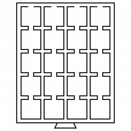 Tava cu 20 locasuri patrate pentru monede de 50x50mm