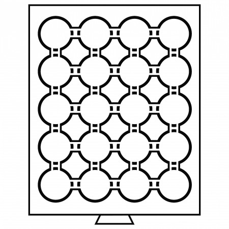 Tava cu 20 locasuri rotunde pentru monede de 41mm in capsule