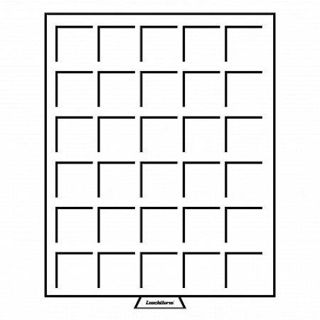 Tava cu 30 locasuri patrate pentru monede de 38mm