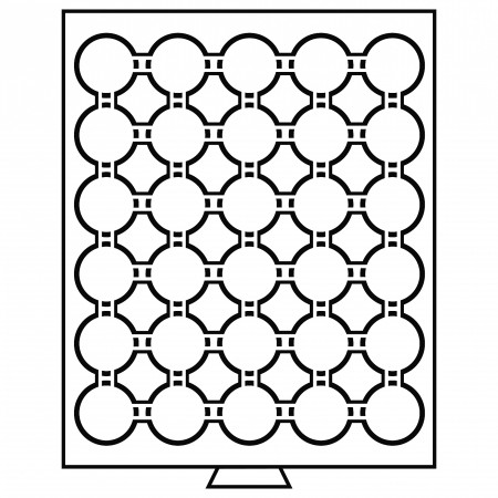 Tava cu 30 locasuri rotunde pentru monede/capsule de 33mm
