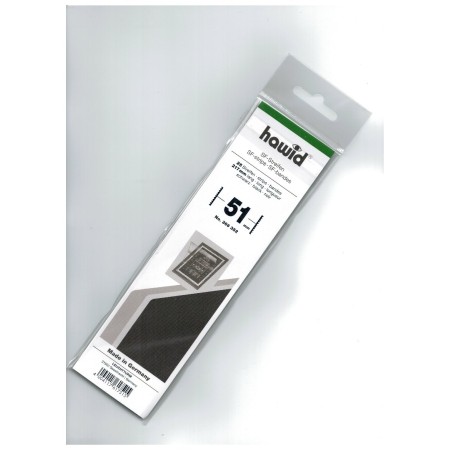 Posete pentru timbre 217x51mm, spate negru