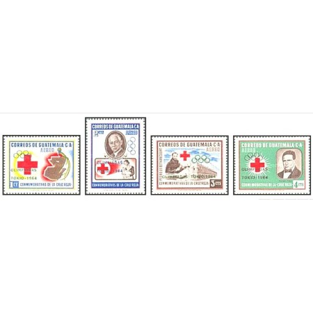 Guatemala 1964 - Jocurile Olimpice Tokio-crucea rosie, serie neu