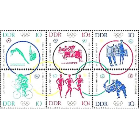 DDR 1964 - Jocurile Olimpice Tokyo, sport, serie neuzata in bloc DDR 1964 - Jocurile Olimpice Tokyo, sport, serie neuzata in bloc