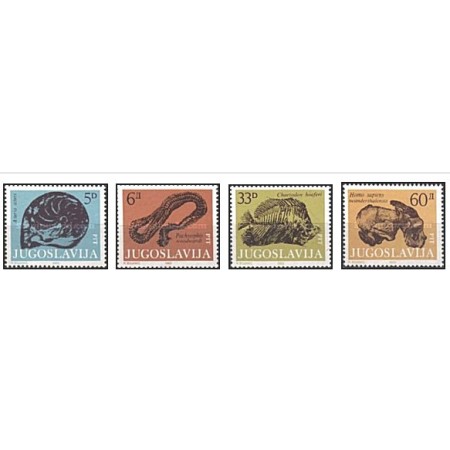 Iugoslavia 1985 - Fosile, exponate din muzee, serie neuzata Iugoslavia 1985 - Fosile, exponate din muzee, serie neuzata