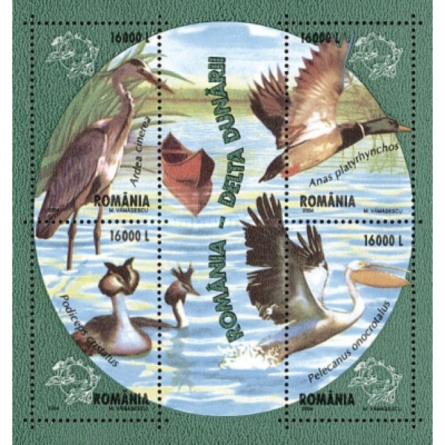 2004 - Păsări din Delta Dunării, bloc neuzat