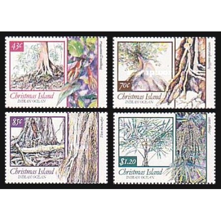 Christmas Island 1991 - arbori, flora, serie neuzata