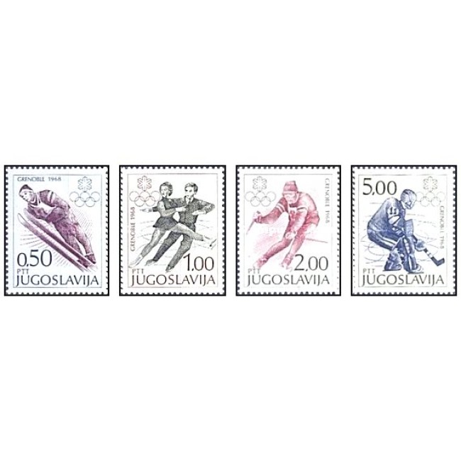 Iugoslavia 1968 - Jocurile Olimpice Grenoble, serie neuzata Iugoslavia 1968 - Jocurile Olimpice Grenoble, serie neuzata
