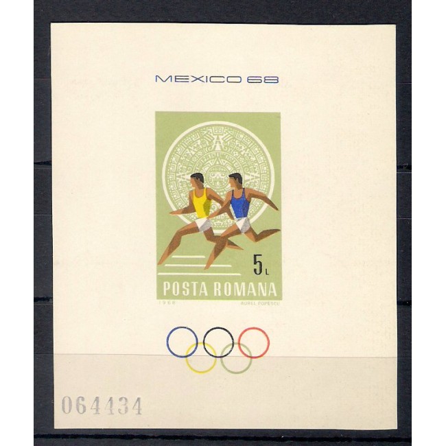 1968 - Jocurile Olimpice Mexic, colita neuzata 1968 - Jocurile Olimpice Mexic, colita neuzata
