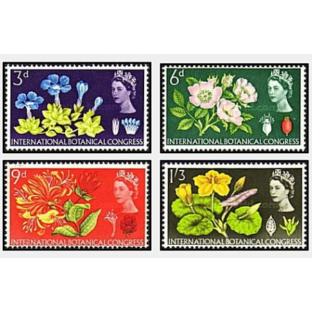 Marea Britanie 1964 - Congr. botanic, flori, serie neuzata Marea Britanie 1964 - Congr. botanic, flori, serie neuzata
