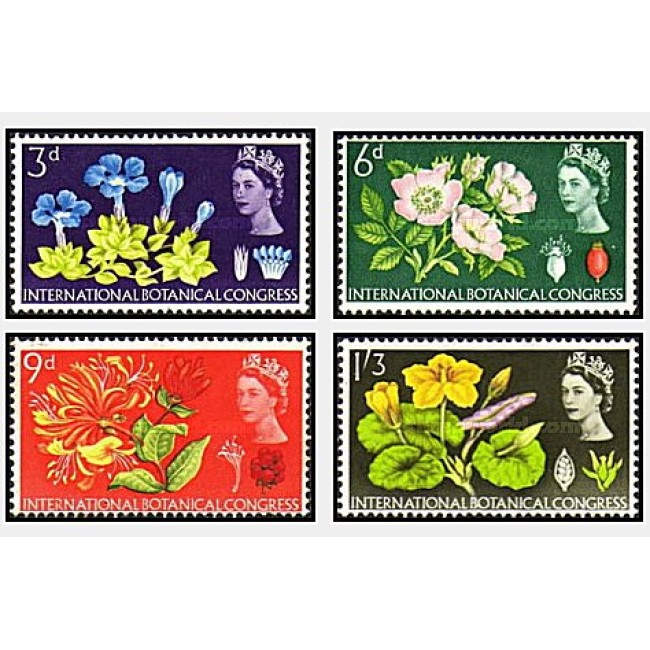 Marea Britanie 1964 - Congr. botanic, flori, serie neuzata Marea Britanie 1964 - Congr. botanic, flori, serie neuzata