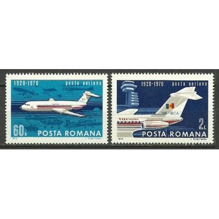 1970 - aviatia civila, serie neuzata
