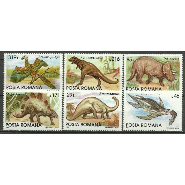 1993 - Animale preistorice, serie neuzata 1993 - Animale preistorice, serie neuzata