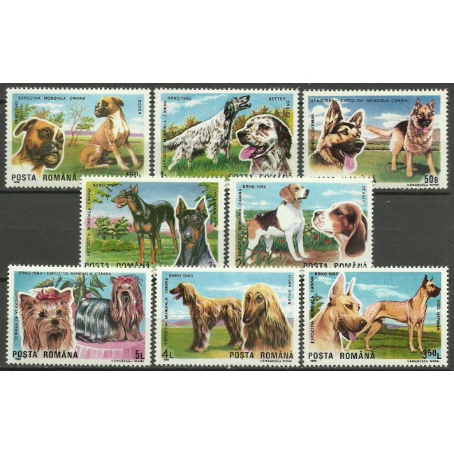 1990 - Caini, expo canina, serie neuzata 1990 - Caini, expo canina, serie neuzata
