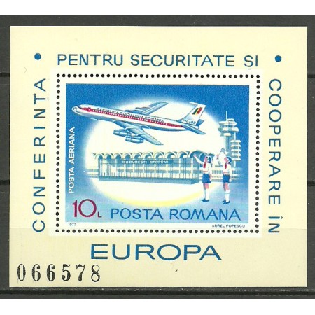 1977 - Conferinta pt. securitate, avion, colita neuzata 1977 - Conferinta pt. securitate, avion, colita neuzata