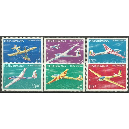 1977 - Planoare, aviatie, serie neuzata