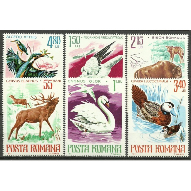1977 - Animale ocrotite, serie neuzata