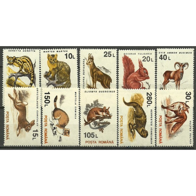 1993 - Fauna protejata (II), animale, uzuale, serie neuzata 1993 - Fauna protejata (II), animale, uzuale, serie neuzata