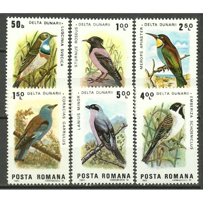 1983 - Pasari din Delta Dunarii, serie neuzata