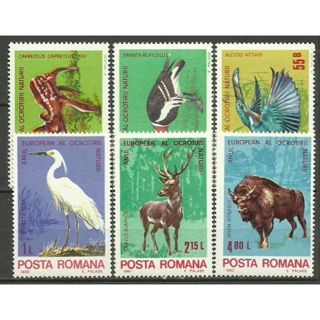 1980 - Ocrotirea naturii, fauna, serie neuzata 1980 - Ocrotirea naturii, fauna, serie neuzata