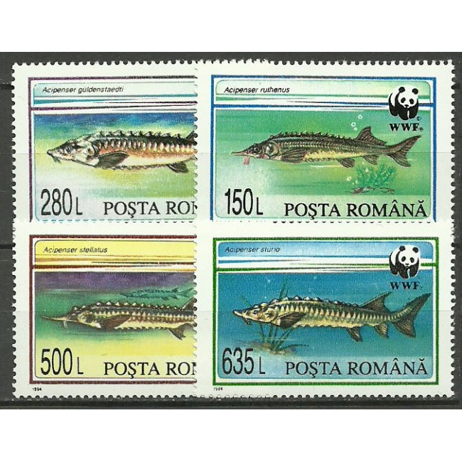 1994 - Animale ocrotite, pesti, WWF, serie neuzata