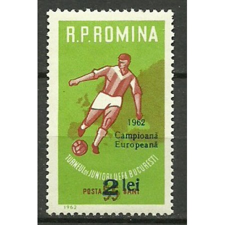 1962 - Fotbal, turneul de juniori UEFA, supratipar, neuzata