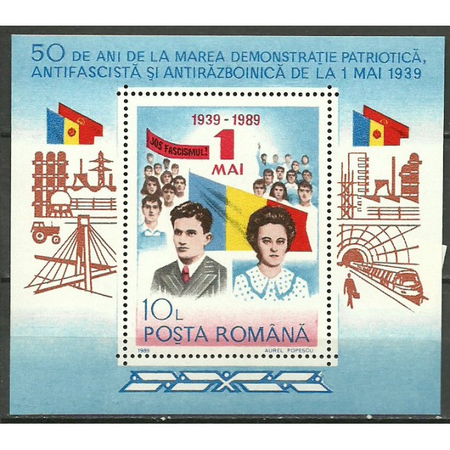 1989 - 1 Mai, Ceausescu, colita neuzata 1989 - 1 Mai, Ceausescu, colita neuzata