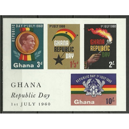 Ghana 1960 - Aniversarea republicii, bloc neuzat Ghana 1960 - Aniversarea republicii, bloc neuzat