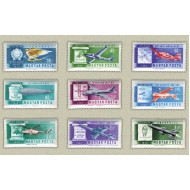 Ungaria 1962 - Zborul, aviație, avioane, elicopter, serie neuzata
