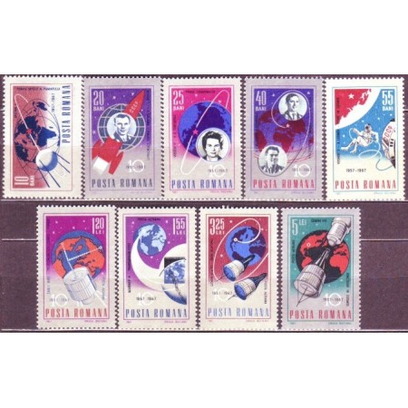 1967 - 10 ani de Cosmonautica, serie neuzata