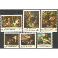 1970 - Reproduceri de arta, vanatoare, serie neuzata