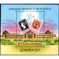 1990 - Expoziția Mondiala de Filatelie Londra, colita neuzata