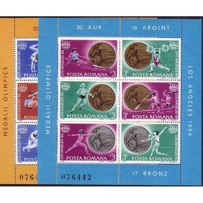 1984 - Medalii Olimpice-Los Angeles, blocuri neuzate