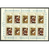 1975 - Colaborarea, picturi cu flori, bloc neuzat