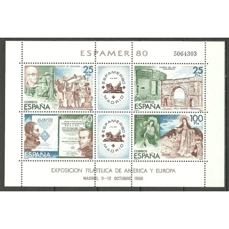 Spania 1980 - expo filatelic, bloc neuzat Spania 1980 - expo filatelic, bloc neuzat