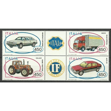 Italia 1984 - Autovehicule, serie neuzata in bloc